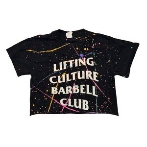Lifting Culture Barbell Club CrossFit Athlete Crop Tee - Black size small
